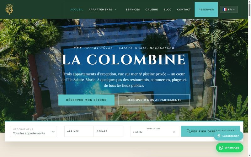 Site de l’appart-hôtel La Colombine réalisé par Tom Adan